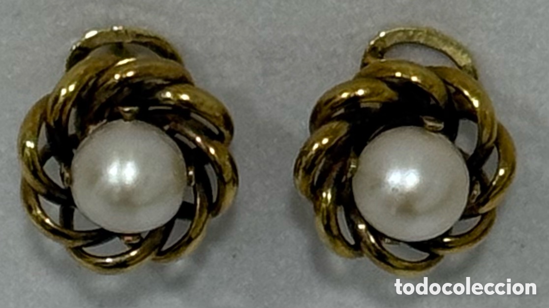 Joyeria: ANTIGUOS PENDIENTES ORO 18k Y PERLAS - Foto 7