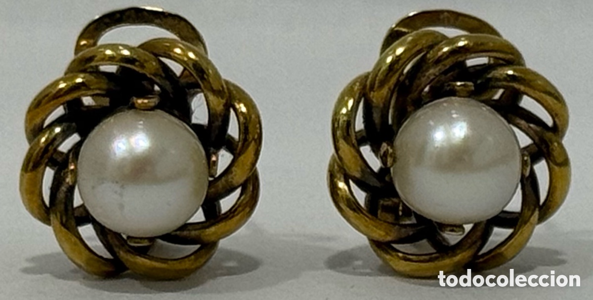 Joyeria: ANTIGUOS PENDIENTES ORO 18k Y PERLAS - Foto 10