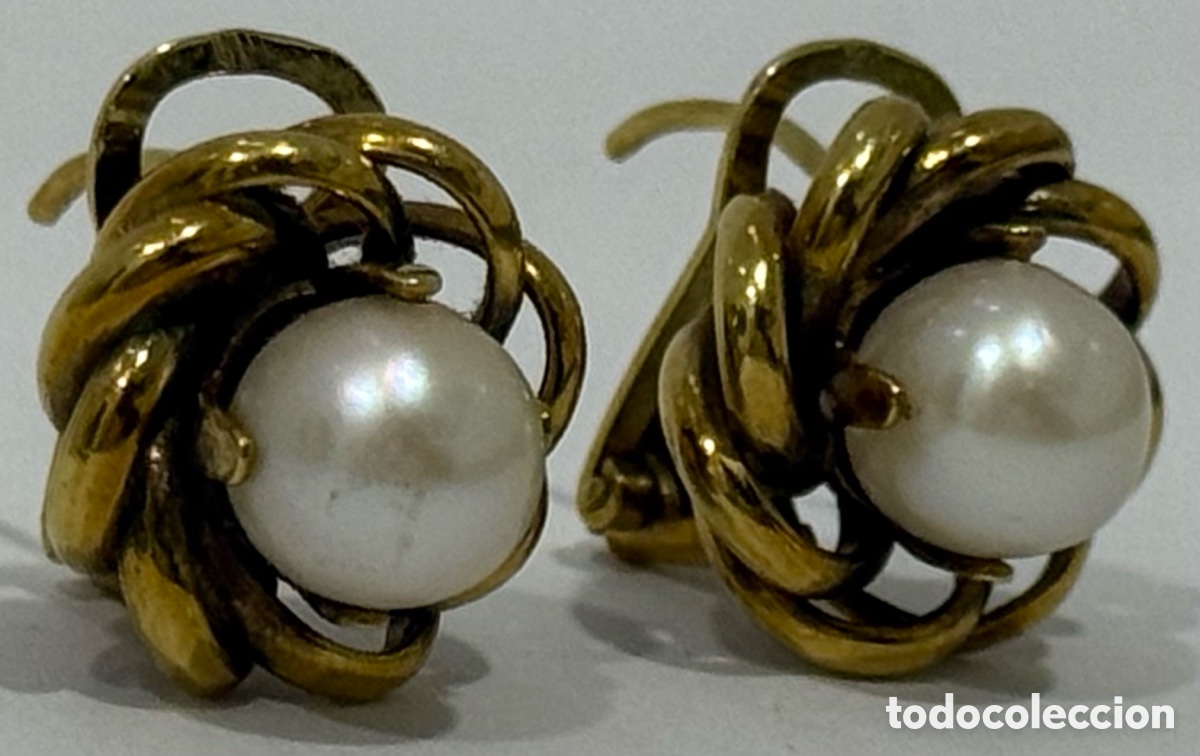 Joyeria: ANTIGUOS PENDIENTES ORO 18k Y PERLAS - Foto 11