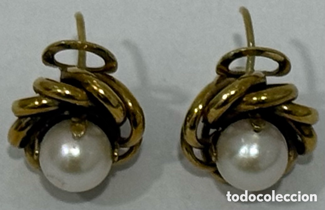 Joyeria: ANTIGUOS PENDIENTES ORO 18k Y PERLAS - Foto 12