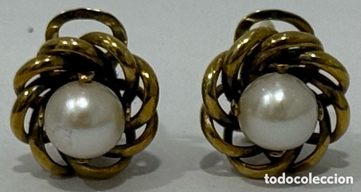 Joyeria: ANTIGUOS PENDIENTES ORO 18k Y PERLAS - Foto 13