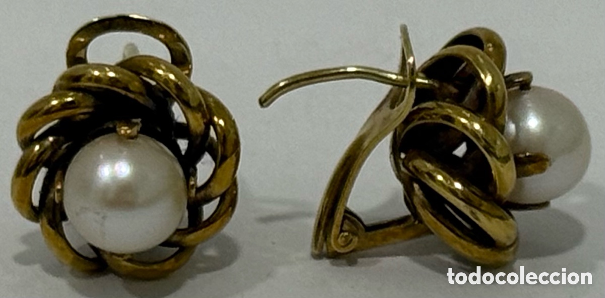 Joyeria: ANTIGUOS PENDIENTES ORO 18k Y PERLAS - Foto 14