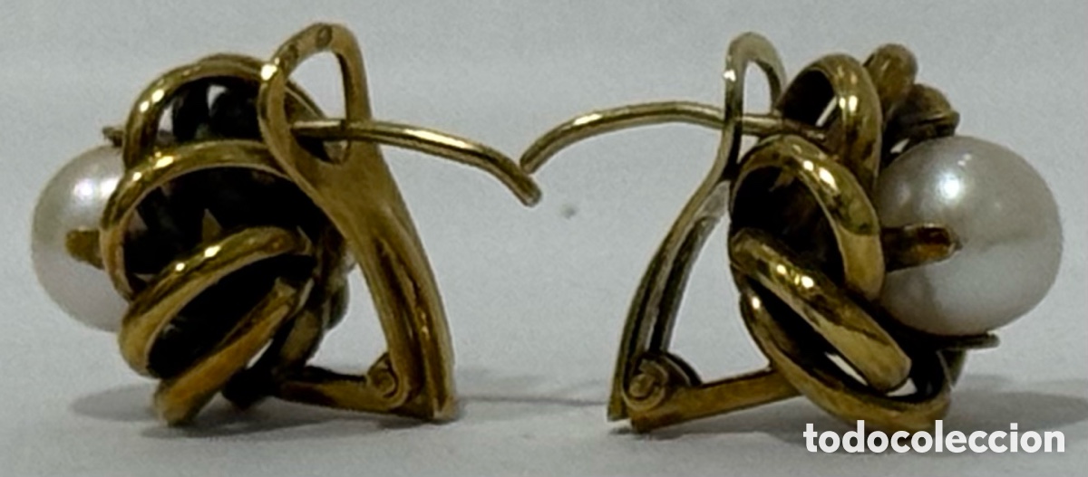 Joyeria: ANTIGUOS PENDIENTES ORO 18k Y PERLAS - Foto 16
