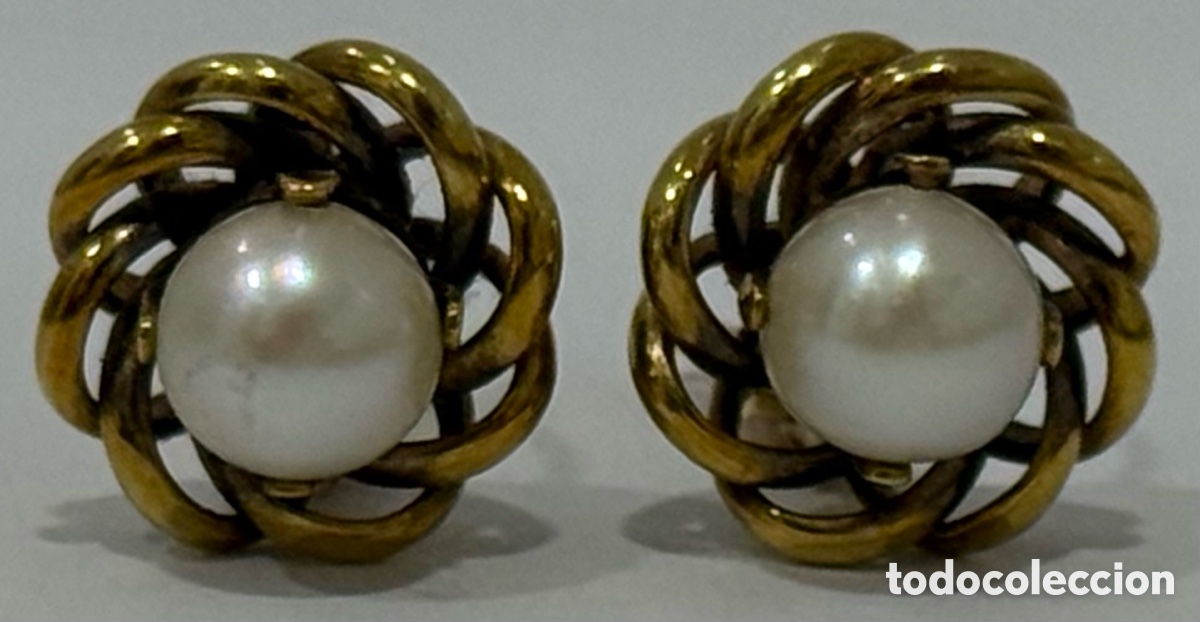 Joyeria: ANTIGUOS PENDIENTES ORO 18k Y PERLAS