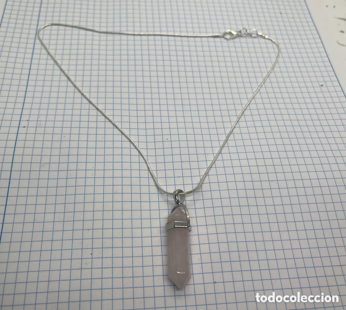 Joyeria: COLGANTE CON CADENA CUARZO ROSA SANADOR