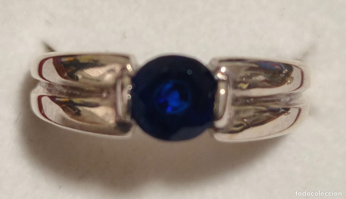 Joyeria: Anillo de plata de Ley de 925mm. con piedra azul - Foto 2
