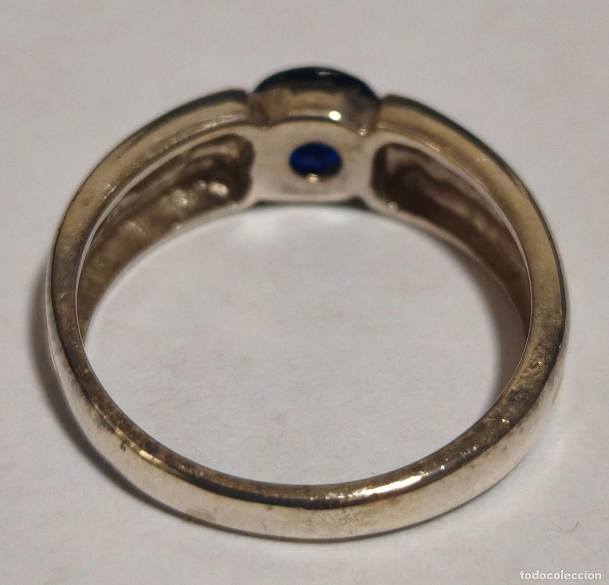 Joyeria: Anillo de plata de Ley de 925mm. con piedra azul - Foto 3