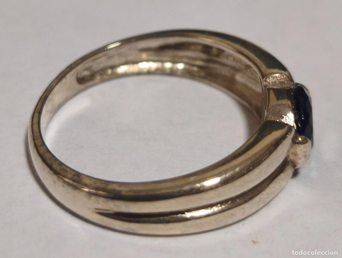 Joyeria: Anillo de plata de Ley de 925mm. con piedra azul - Foto 4