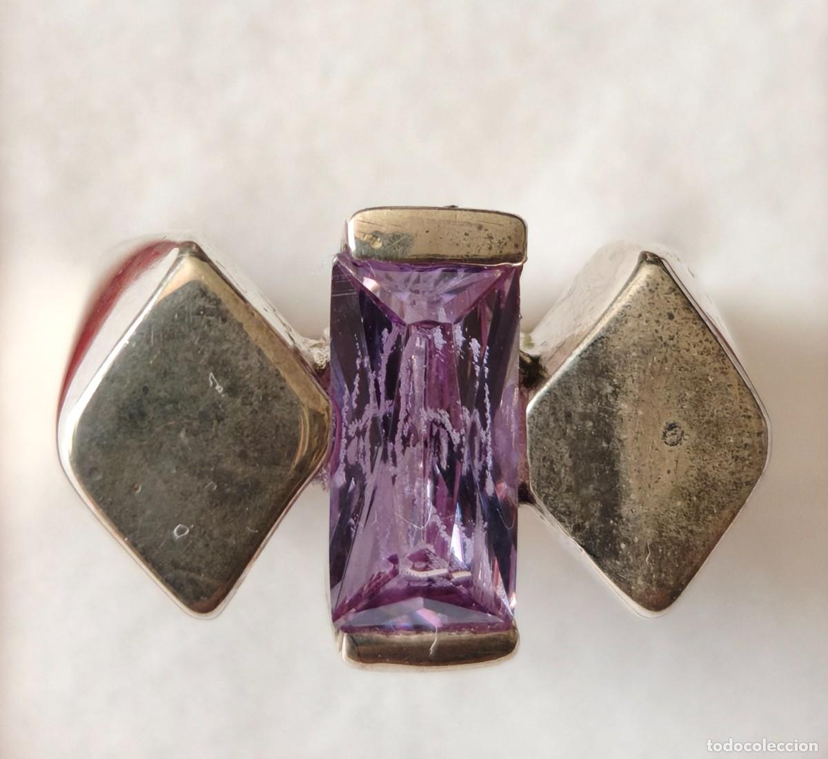 Joyeria: Anillo de plata de Ley de 925mm. con piedra malva - Foto 2