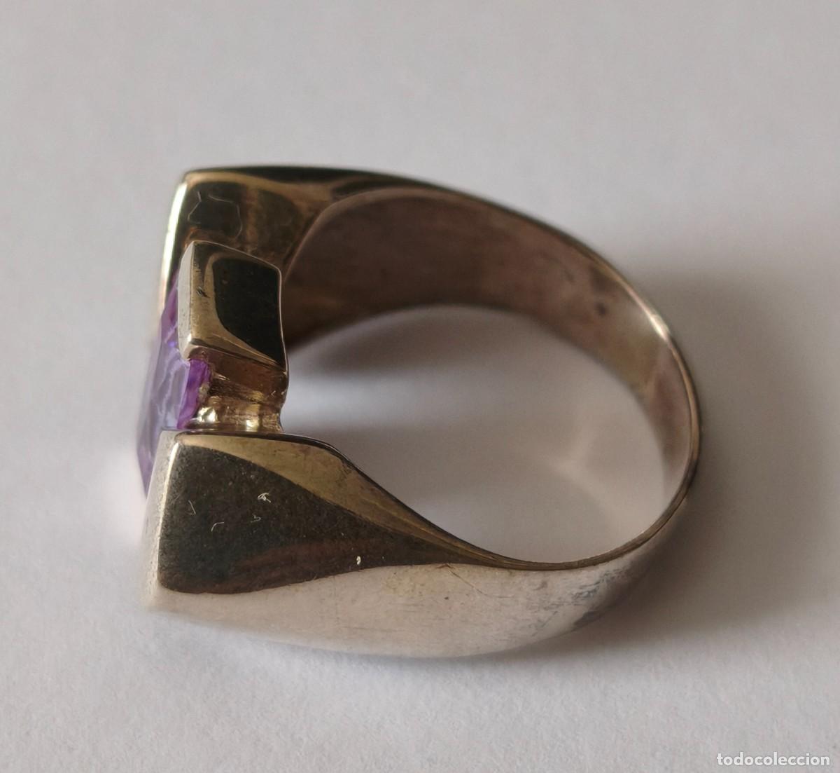 Joyeria: Anillo de plata de Ley de 925mm. con piedra malva - Foto 3
