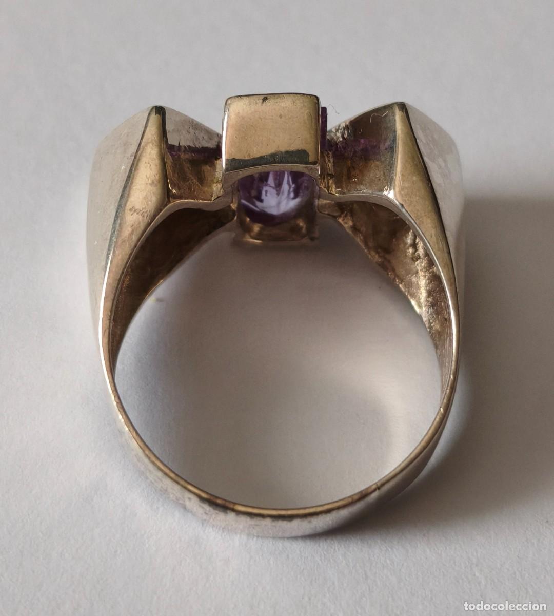 Joyeria: Anillo de plata de Ley de 925mm. con piedra malva - Foto 4