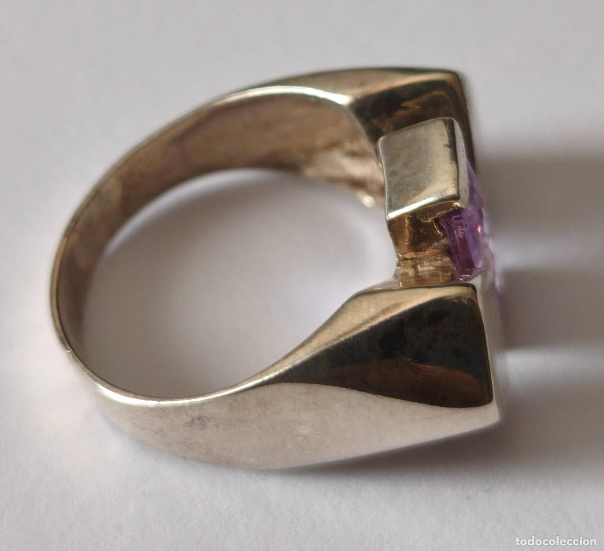 Joyeria: Anillo de plata de Ley de 925mm. con piedra malva - Foto 5