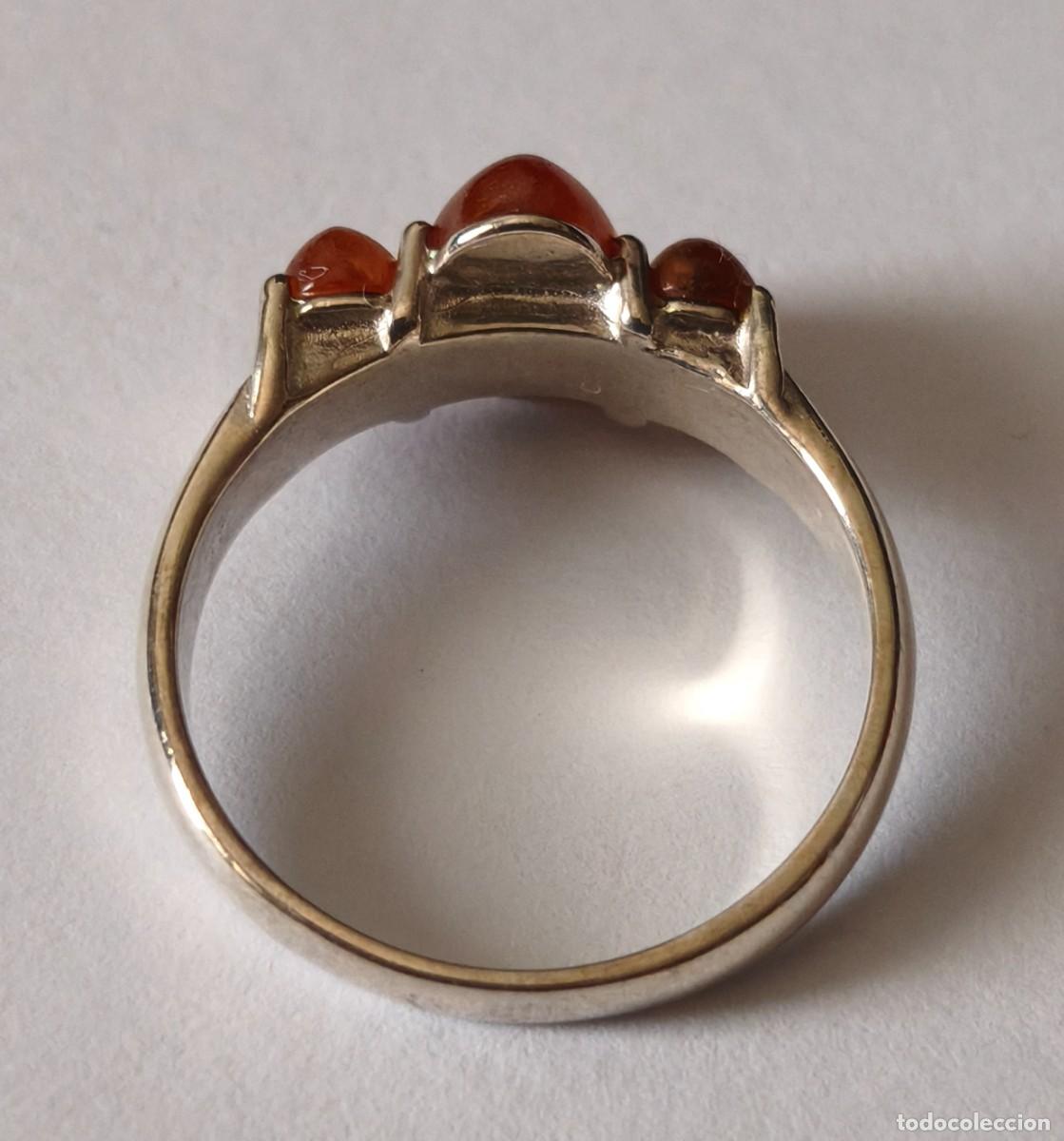 Joyeria: Anillo de plata de Ley de 925mm. con piedras ambar - Foto 4