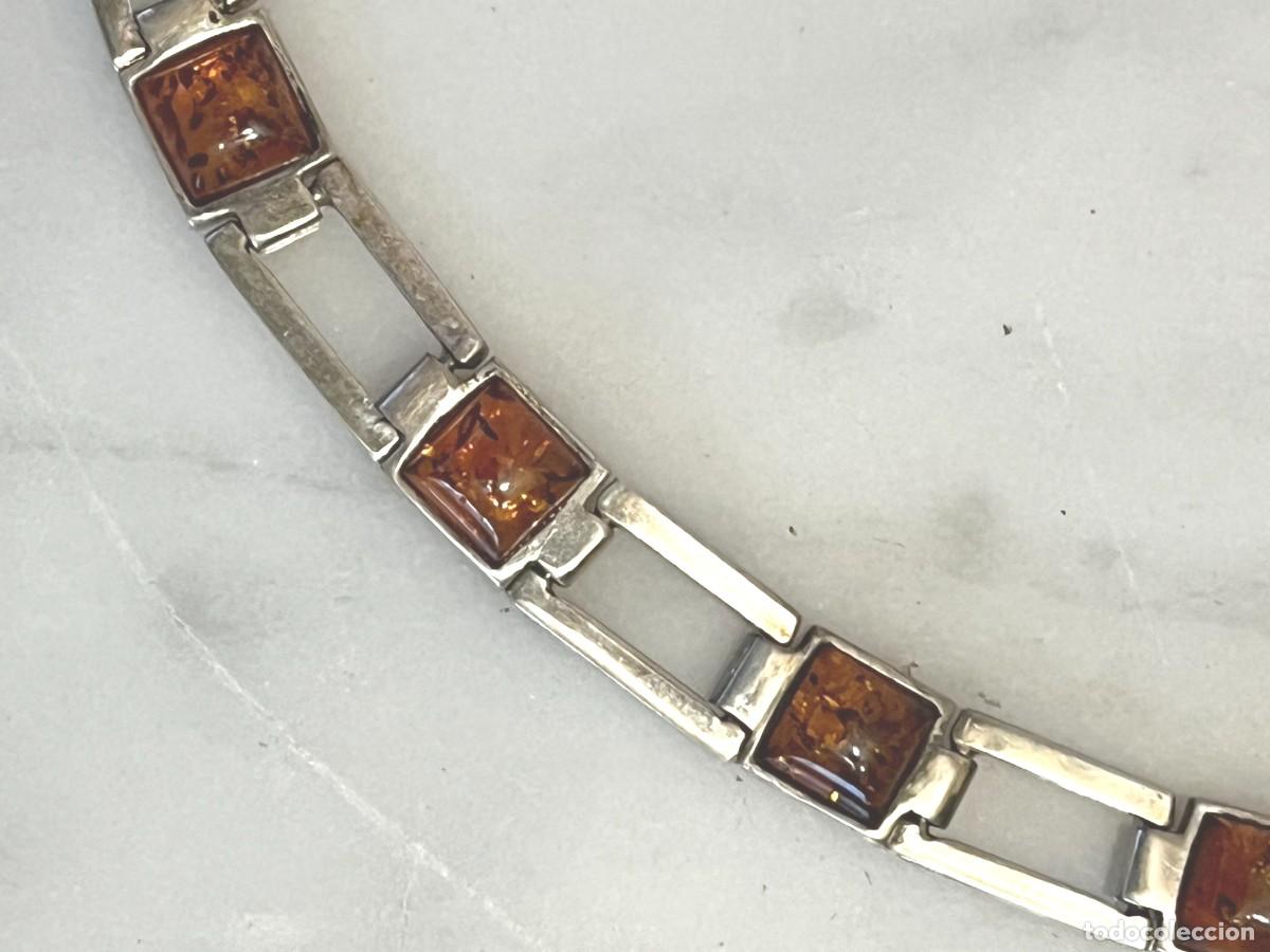 Joyeria: Hermosa gargantilla articulada de plata de ley y &aacute;mbar b&aacute;ltico ! Vintage
