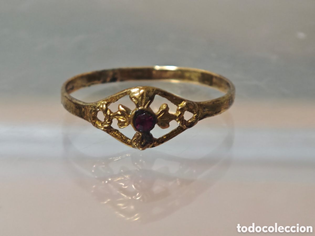 Joyeria: Anillo plata de ley ba&ntilde;o de oro estilo victoriano