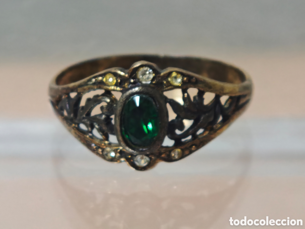 Joyeria: Anillo isabelino en plata de ley con ba&ntilde;o de oro - Foto 2