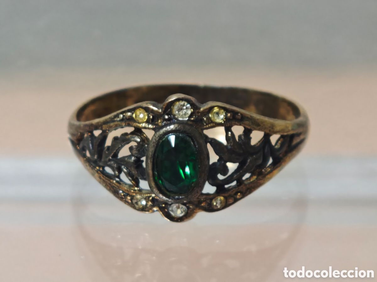 Joyeria: Anillo isabelino en plata de ley con ba&ntilde;o de oro