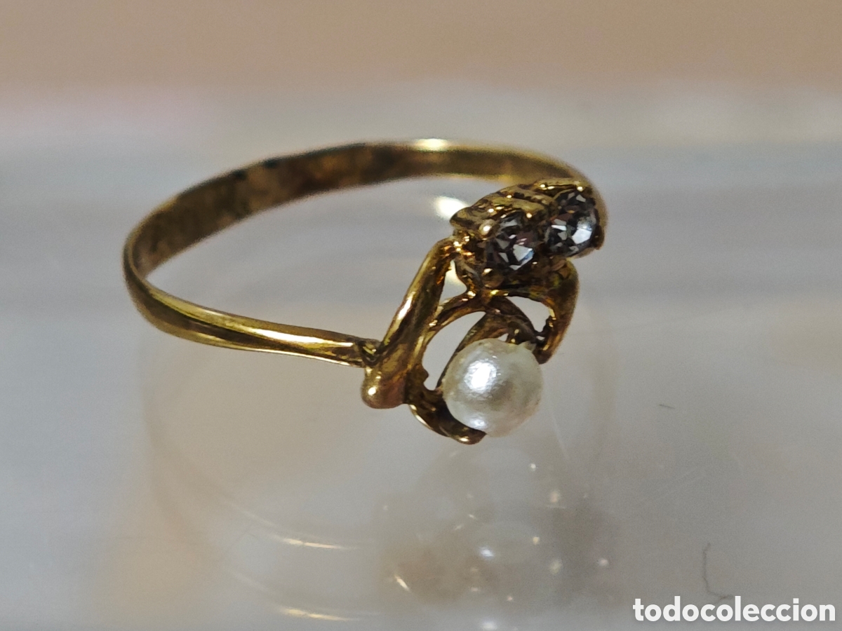 Joyeria: A anillo plata de ley con ba&ntilde;o de oro vintage ring - Foto 4