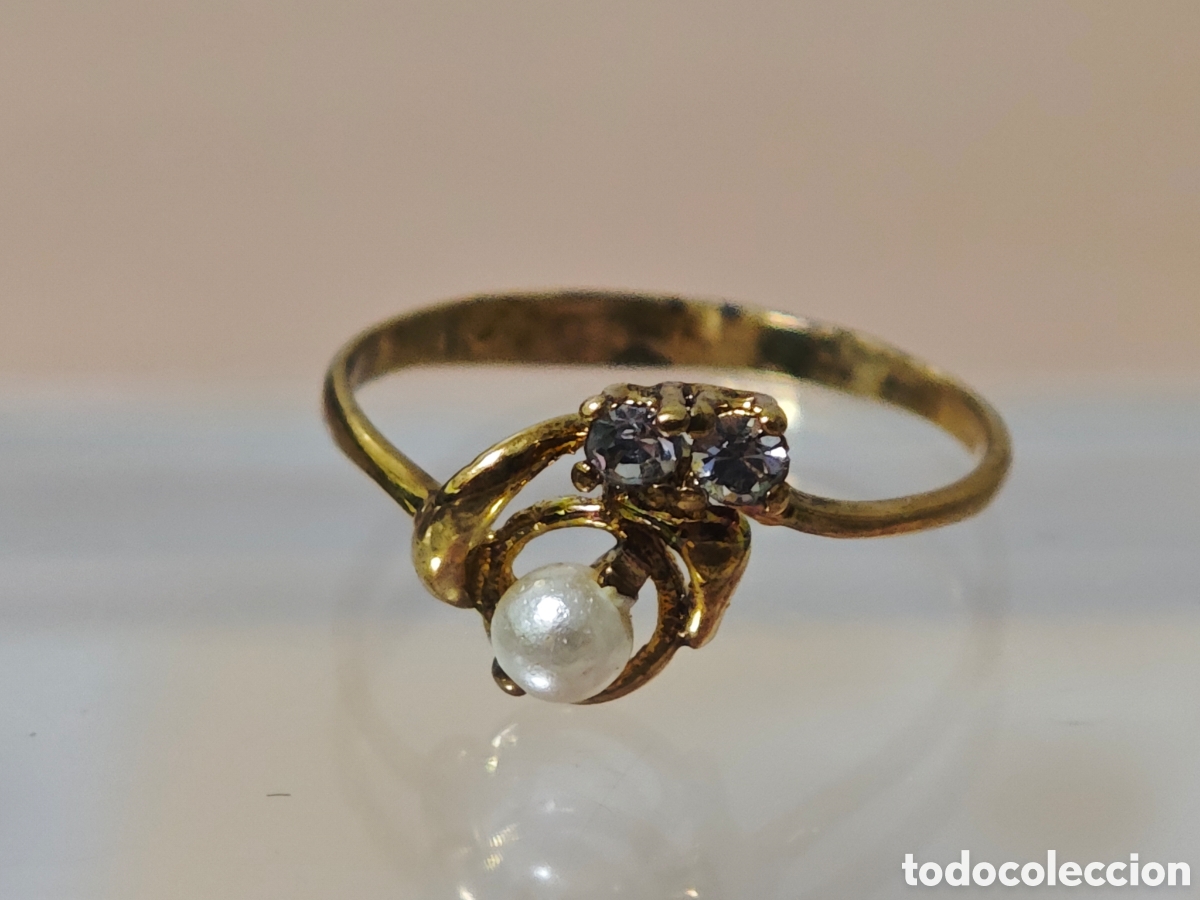 Joyeria: A anillo plata de ley con ba&ntilde;o de oro vintage ring
