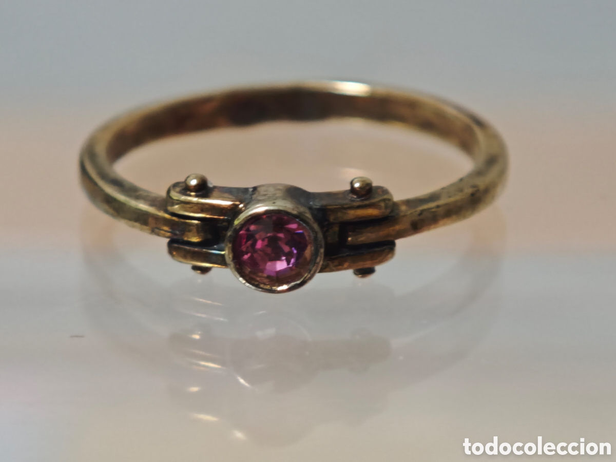 Joyeria: Anillo plata dorada 18 k