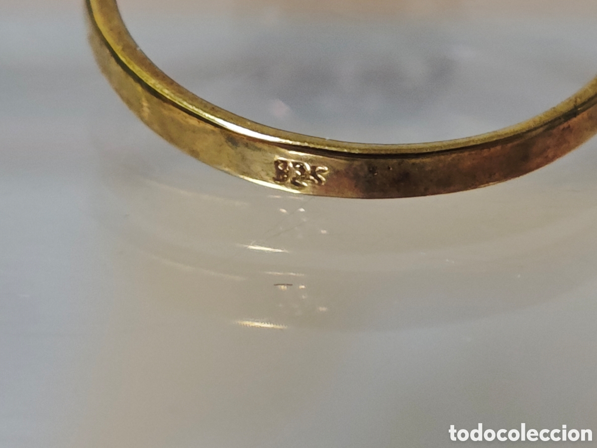 Joyeria: Anillo plata dorada 18 k arte retro - Foto 5