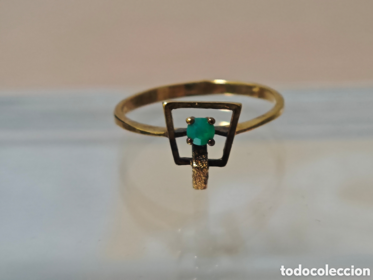 Joyeria: Anillo plata dorada 18 k asim&eacute;trico - Foto 2
