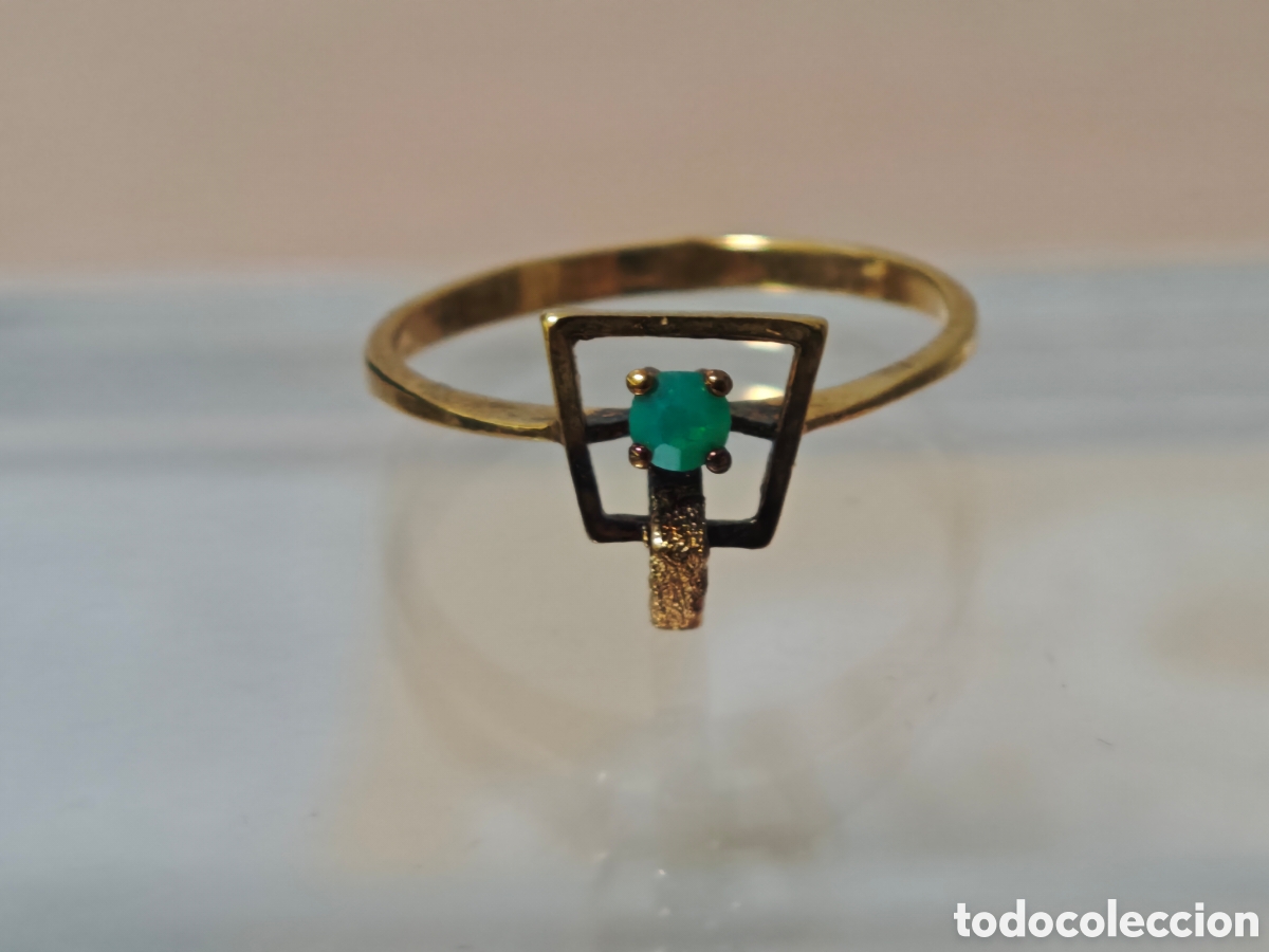 Joyeria: Anillo plata dorada 18 k asim&eacute;trico - Foto 3