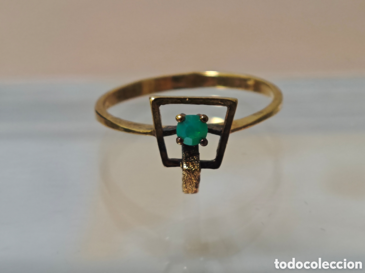 Joyeria: Anillo plata dorada 18 k asim&eacute;trico - Foto 4