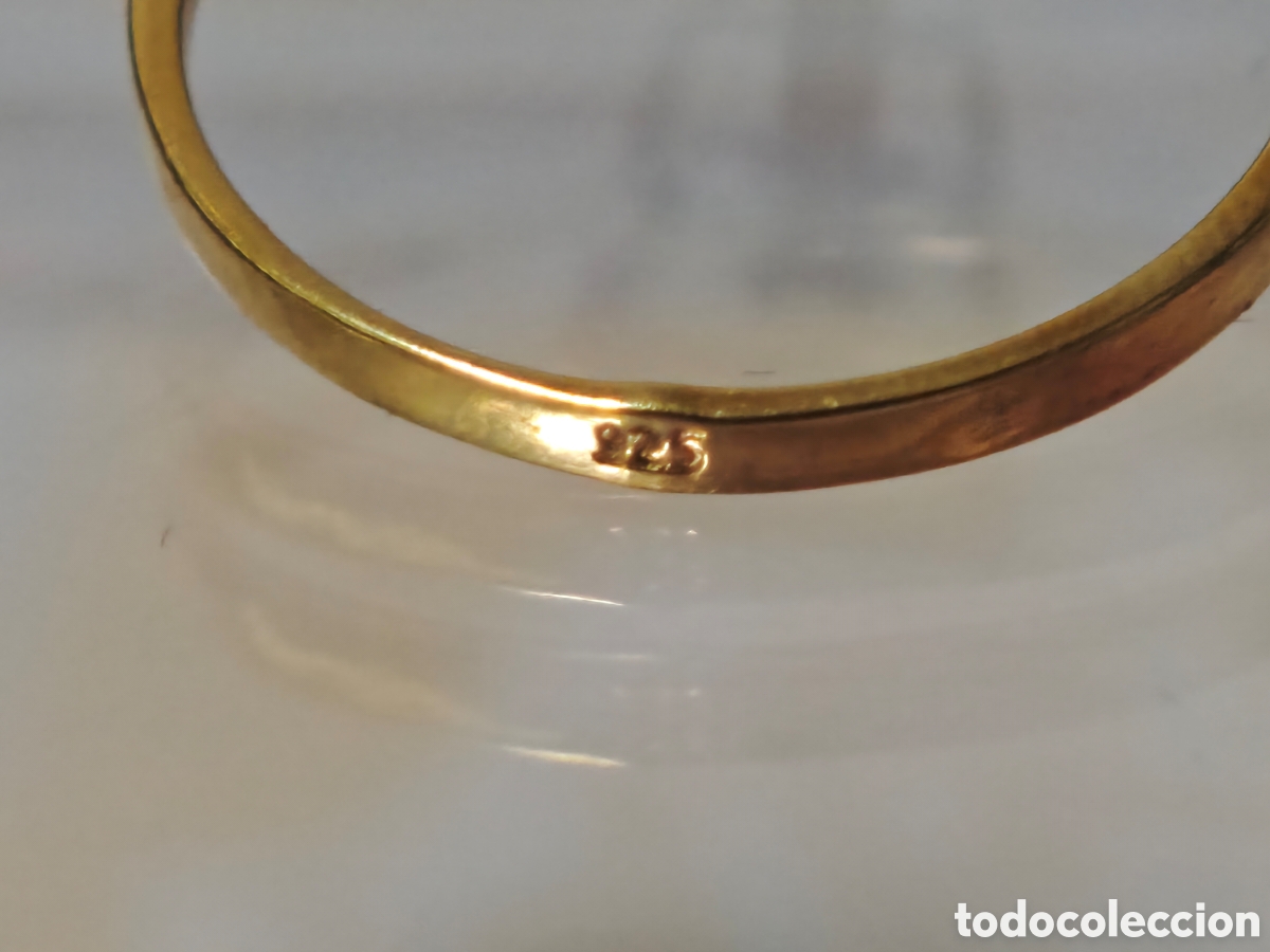 Joyeria: Anillo plata dorada 18 k asim&eacute;trico - Foto 5