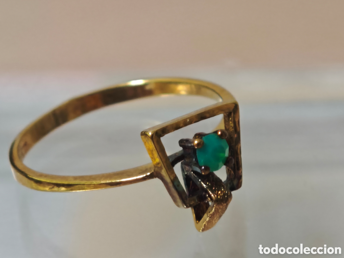 Joyeria: Anillo plata dorada 18 k asim&eacute;trico - Foto 6