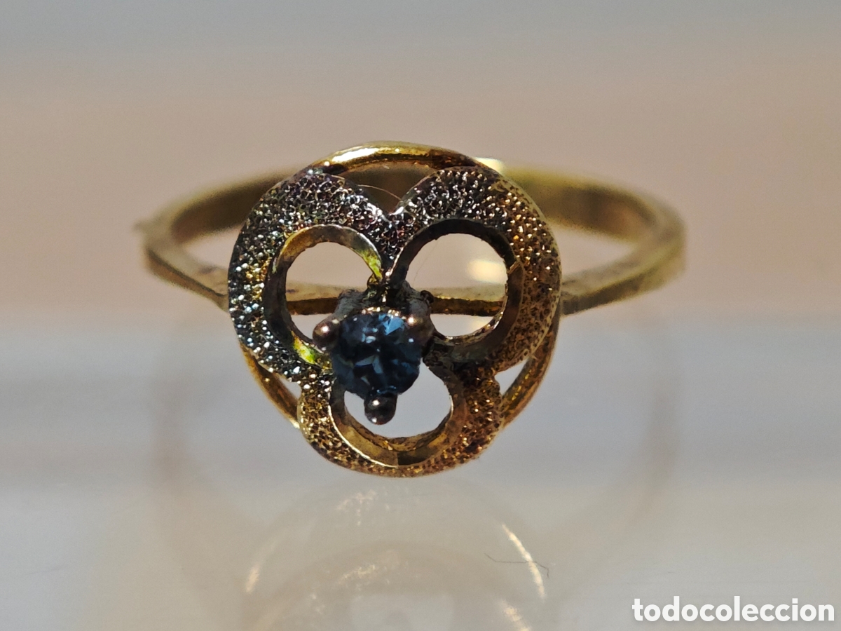 Joyeria: Anillo antiguo en plata dorada 18 quilates - Foto 3