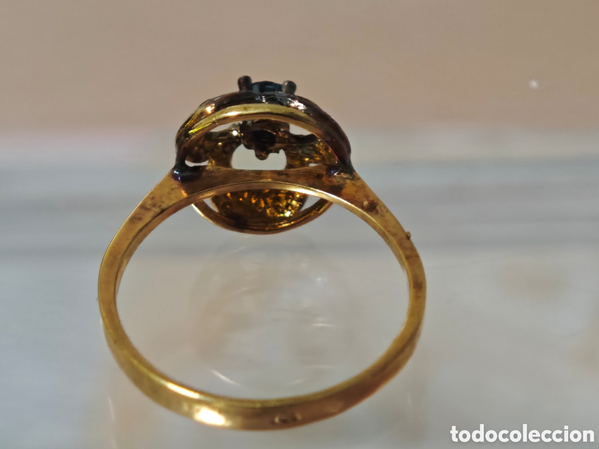 Joyeria: Anillo antiguo en plata dorada 18 quilates - Foto 5