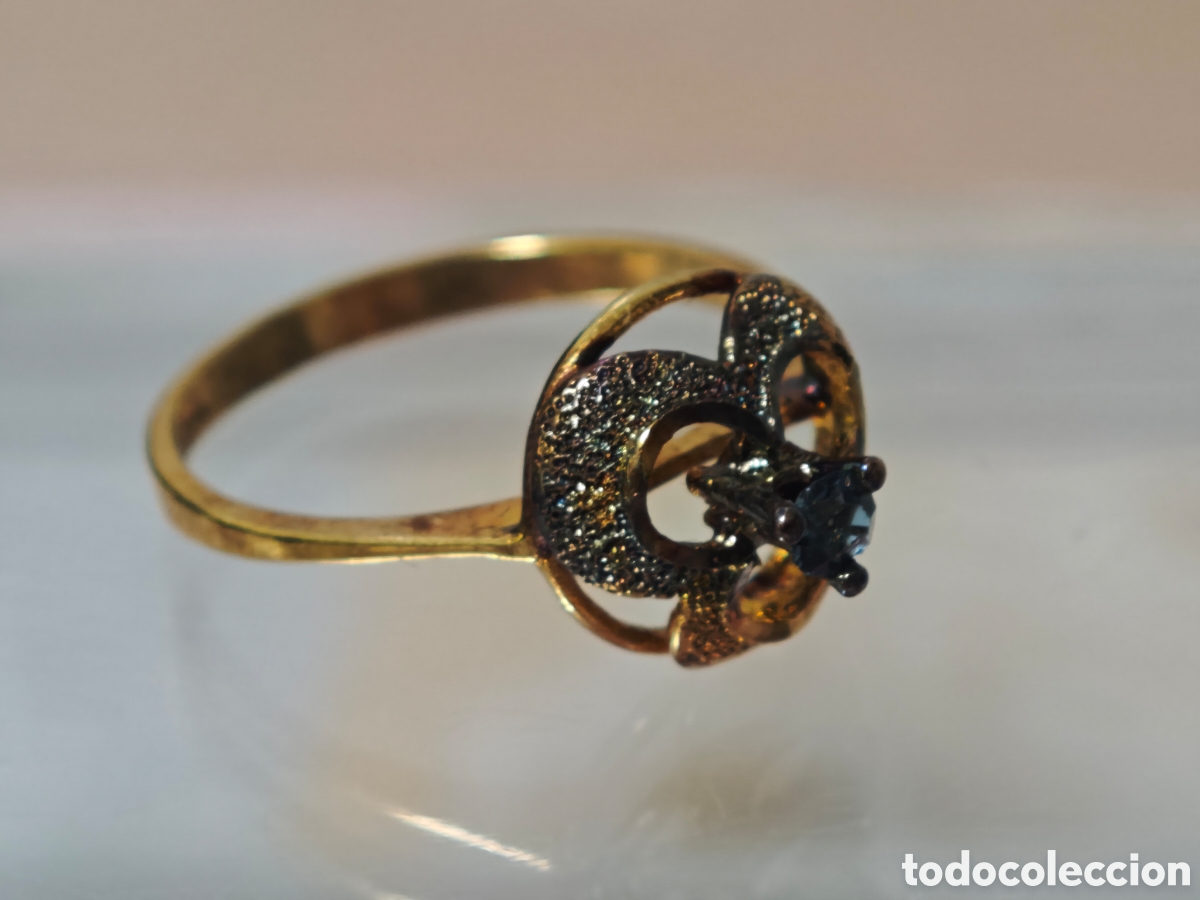 Joyeria: Anillo antiguo en plata dorada 18 quilates - Foto 6