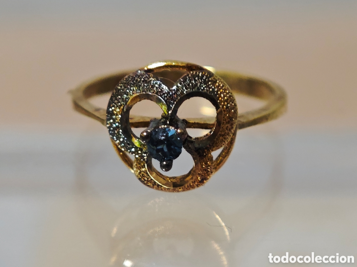 Joyeria: Anillo antiguo en plata dorada 18 quilates