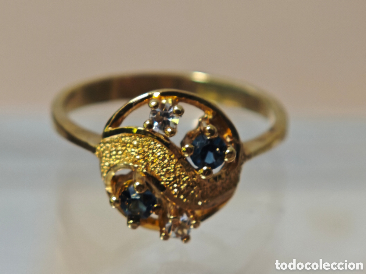 Joyeria: Anillo en plata dorada estilo arte deco