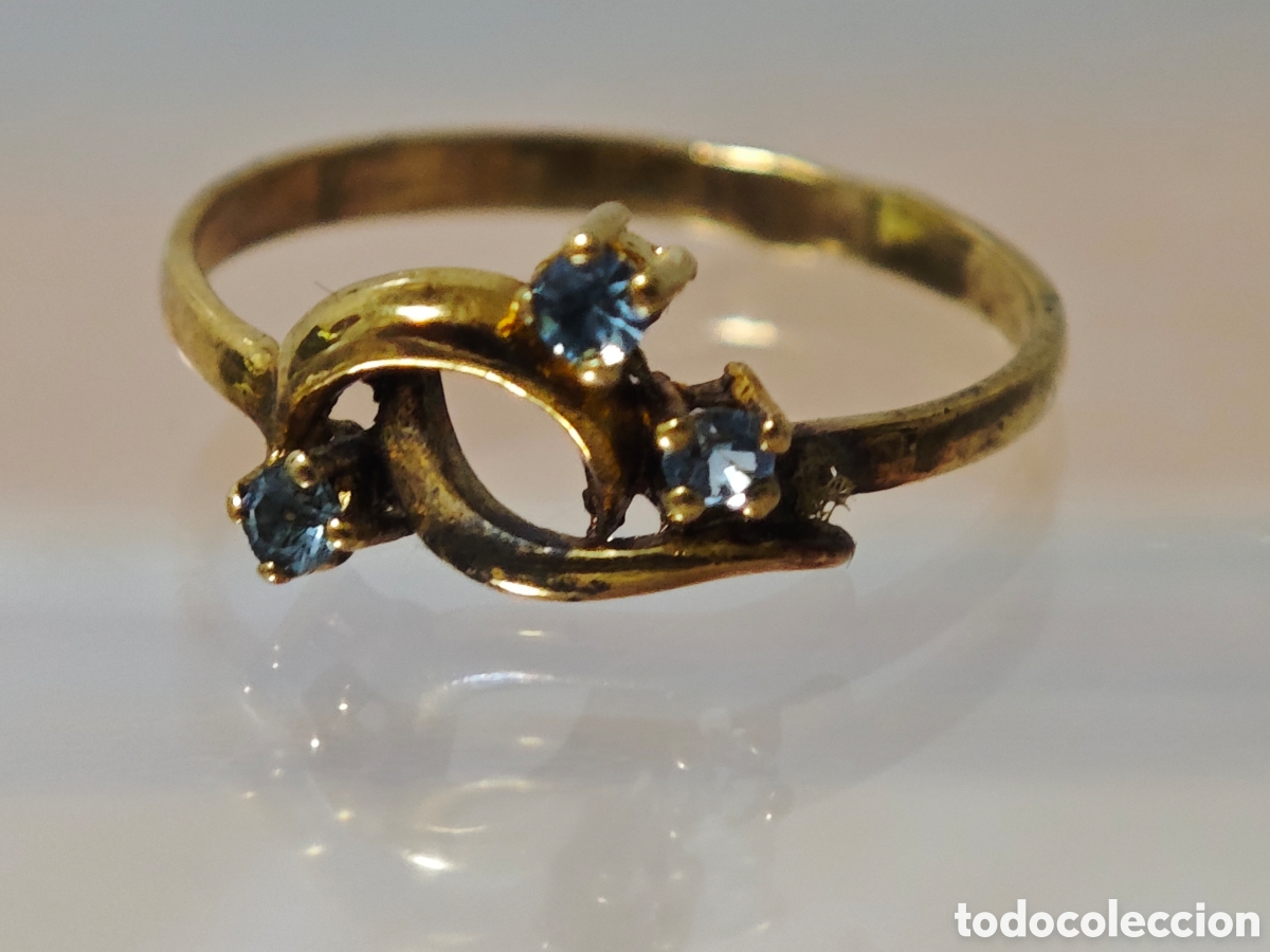 Joyeria: Anillo en plata dorada dieciocho quilates