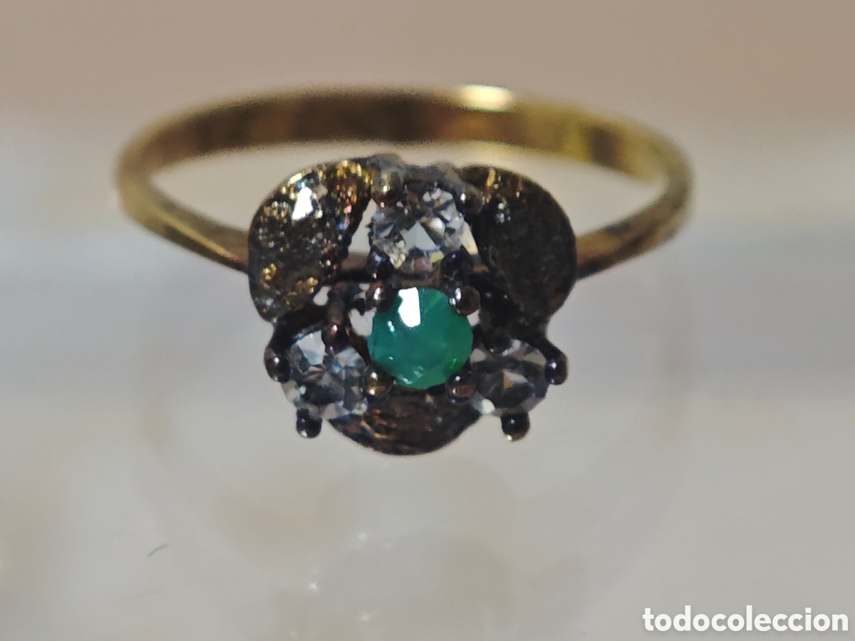 Joyeria: Anillo vintage antiguo en plata dorada dieciocho quilates