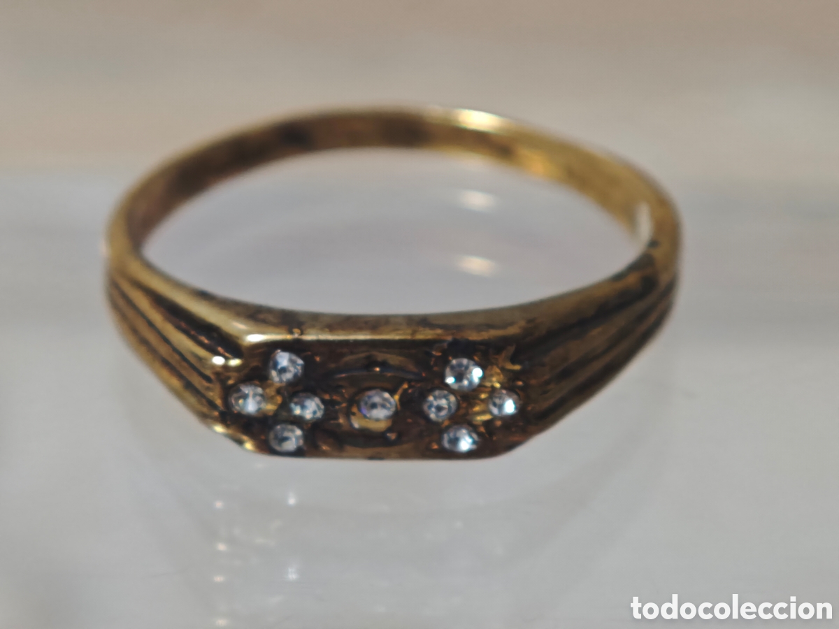 Joyeria: Anillo antiguo victoriano en plata dorada dieciocho quilates