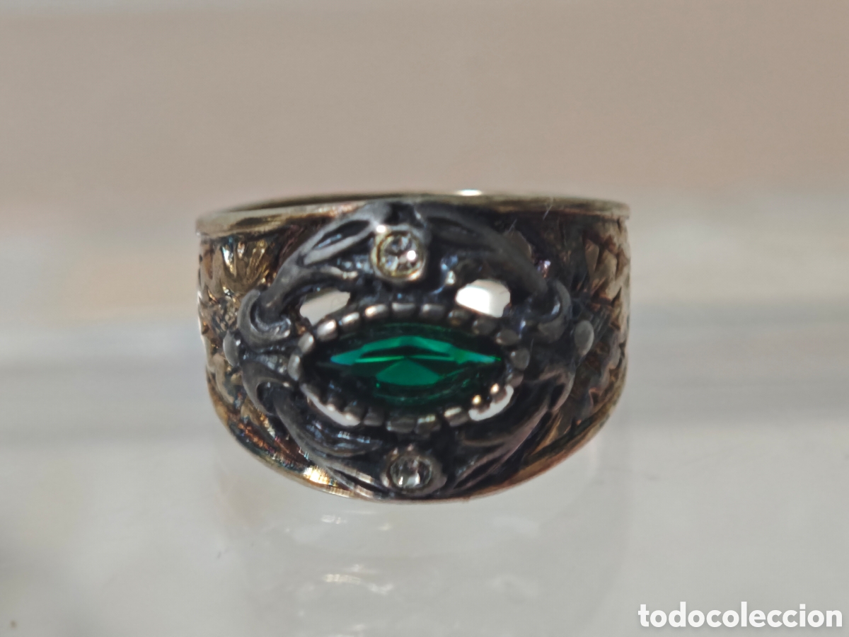 Joyeria: In anillo isabelino antiguo plata dorada 18 k