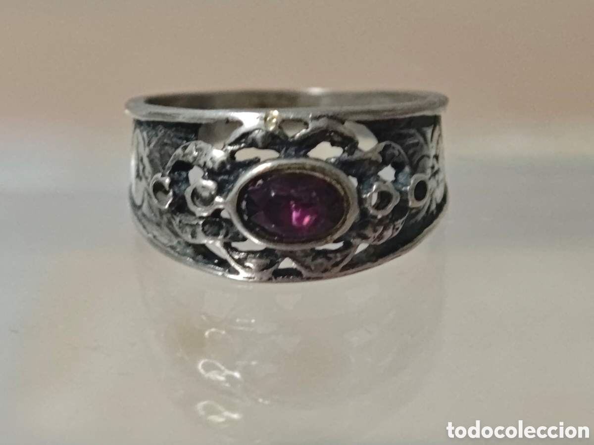 Joyeria: Anillo antiguo estilo victoriano en plata de ley