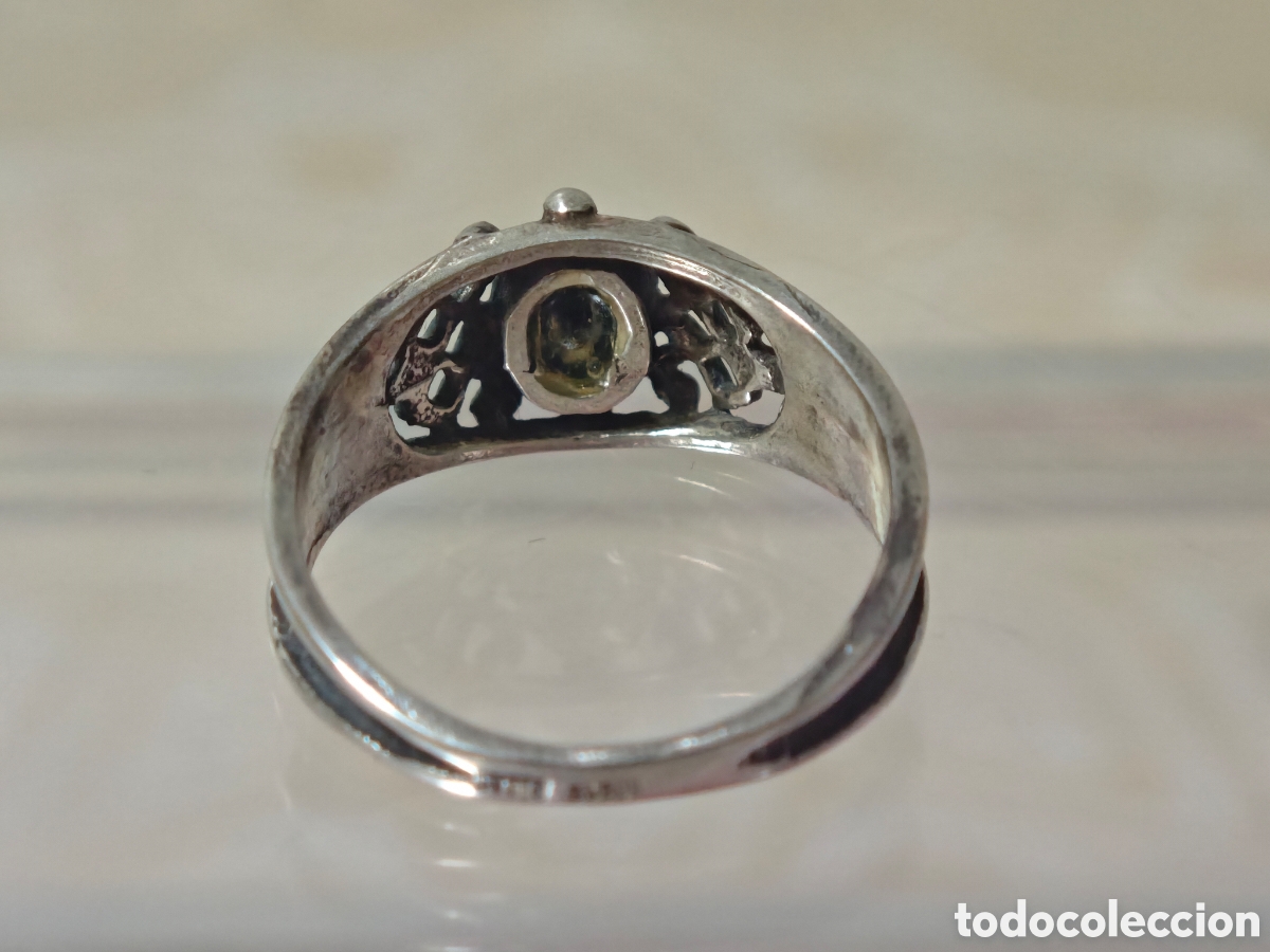 Joyeria: Anillo antiguo tipo g&oacute;tico en plata de ley y On&iacute;s - Foto 4