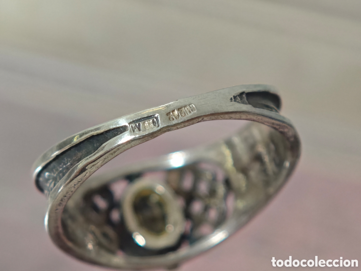 Joyeria: Anillo antiguo tipo g&oacute;tico en plata de ley y On&iacute;s - Foto 6