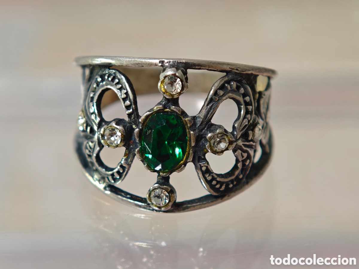 Joyeria: Anillo antiguo estilo isabelino plata de ley - Foto 3