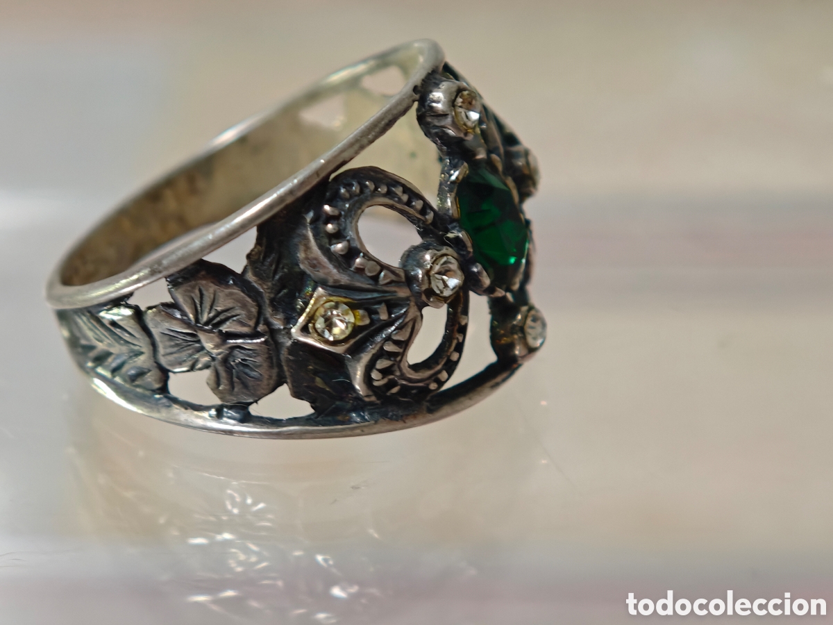 Joyeria: Anillo antiguo estilo isabelino plata de ley - Foto 4