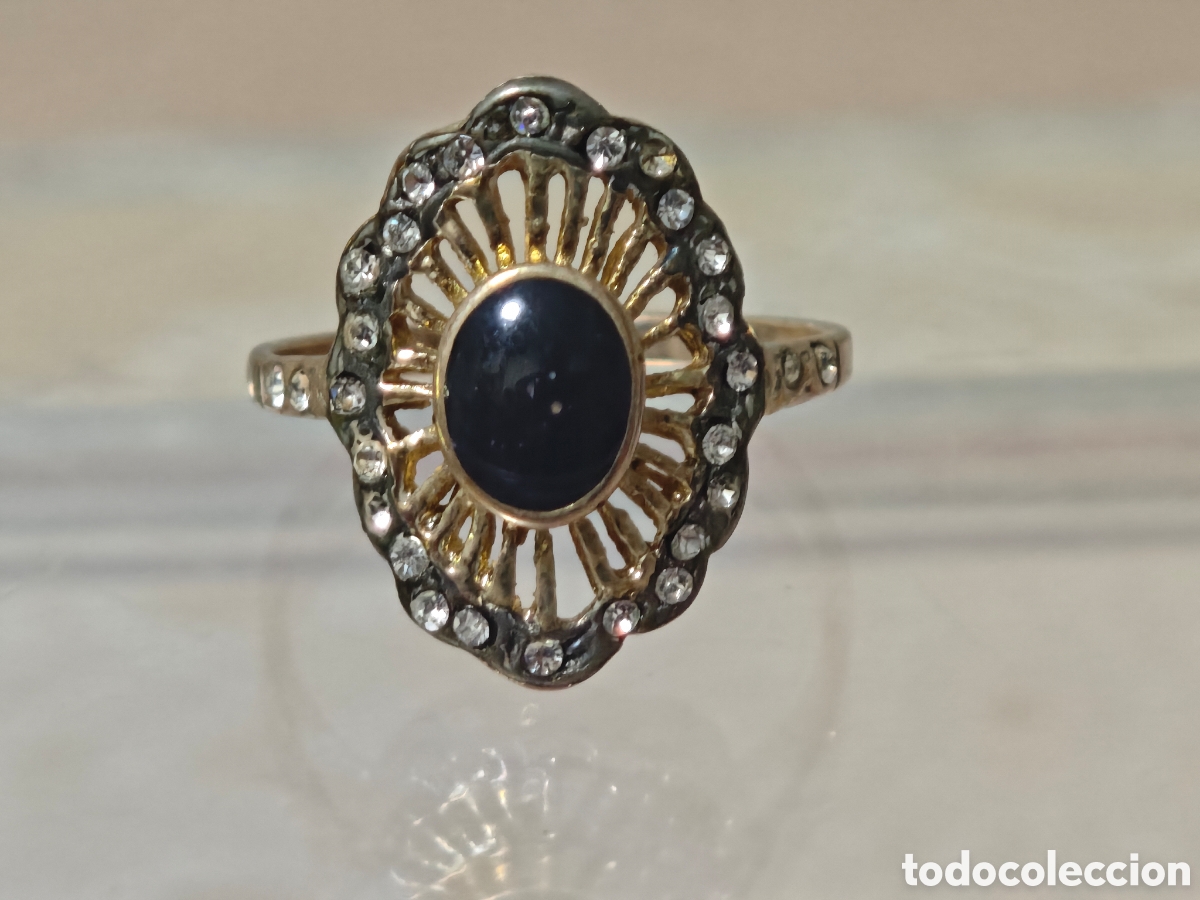Joyeria: Anillo antiguo vintage de c&oacute;ctel en plata dorada