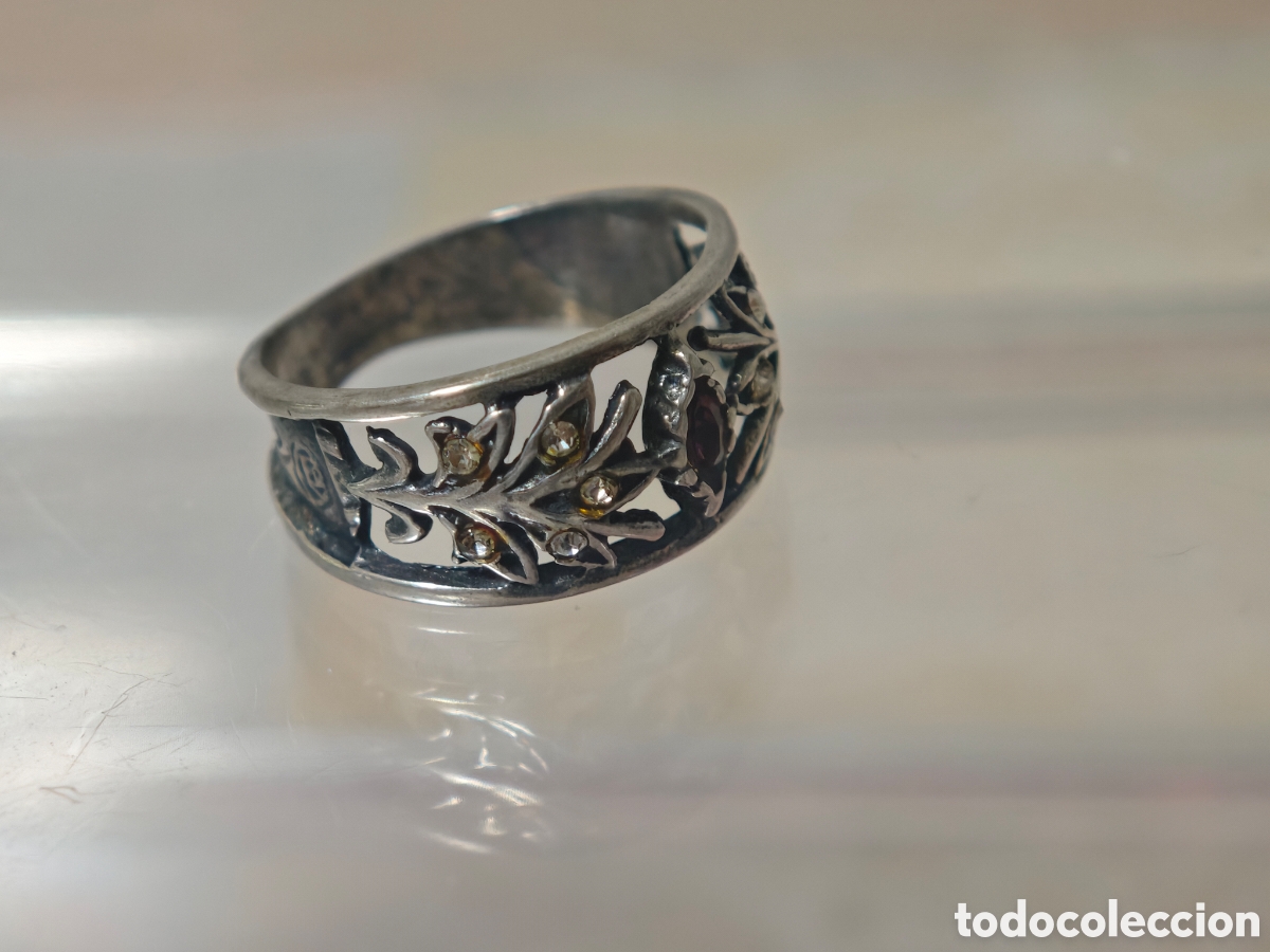Joyeria: Anillo antiguo en plata de ley amatista - Foto 5