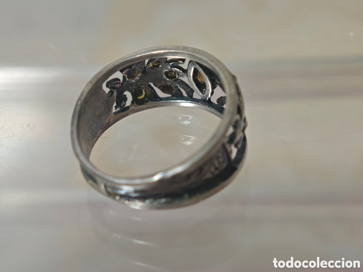 Joyeria: Anillo antiguo en plata de ley amatista - Foto 6