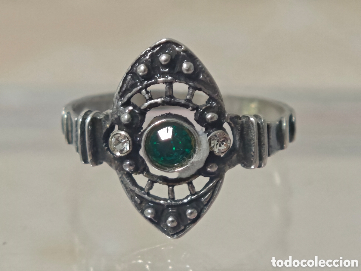Joyeria: Anillo antiguo tipo artedeco plata de ley - Foto 2