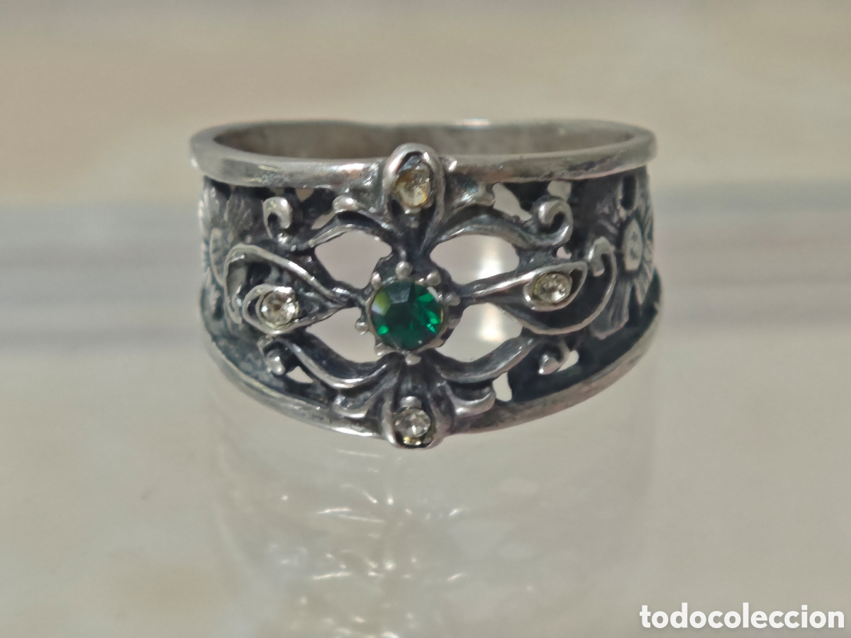 Joyeria: Anillo anillo antiguo en plata de ley estilo isabelino