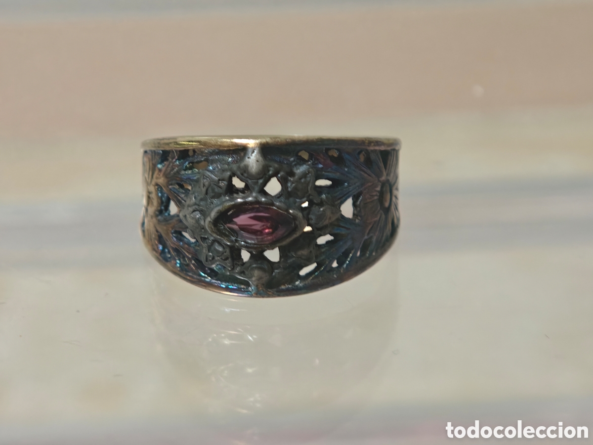 Joyeria: Anillo antiguo estilo isabelino en plata - Foto 3